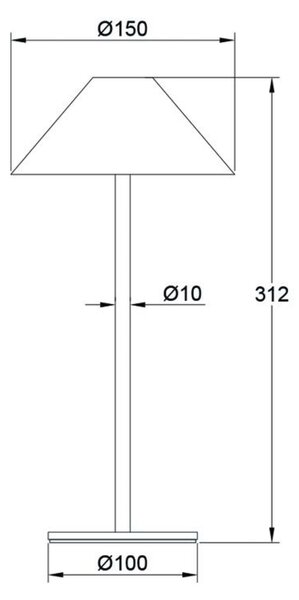 ACA Lighting LED venkovní stolní svítidlo na baterie 3W 140lm 3.000K bílá 270st. CRI80 IP54 LG5860W-300