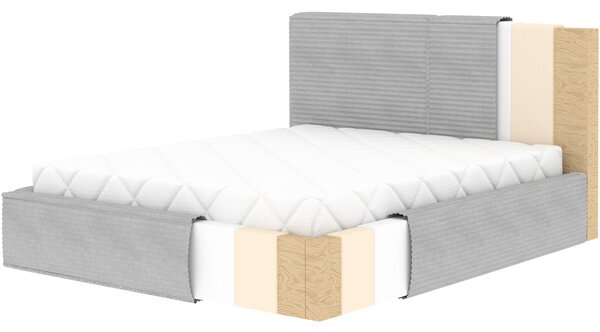 Eltap Čalouněná postel Pesillo s úložným prostorem Materiál a barva potahu: Modullo 03 - světle šedá, Rozměr: 140x200