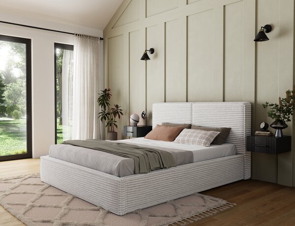Eltap Čalouněná postel Pesillo s úložným prostorem Materiál a barva potahu: Modullo 03 - světle šedá, Rozměr: 140x200
