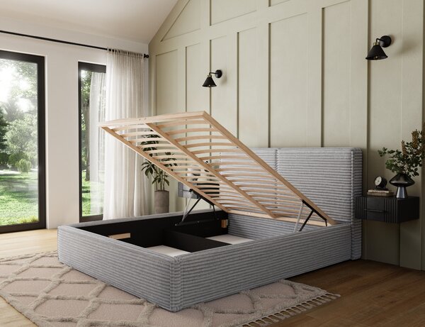 Eltap Čalouněná postel Pesillo s úložným prostorem Materiál a barva potahu: Modullo 03 - světle šedá, Rozměr: 140x200