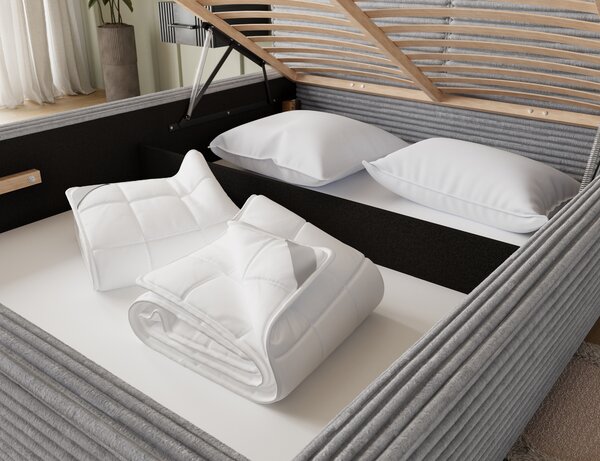 Eltap Čalouněná postel Pesillo s úložným prostorem Materiál a barva potahu: Modullo 03 - světle šedá, Rozměr: 140x200