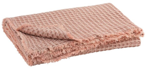 Růžový bavlněný vaflový pléd Waffle - 130*170 cm - J-Line by Jolipa
