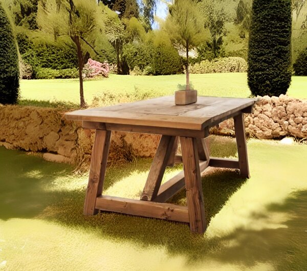 Stará Krása – Ruční výroba Zahradní jídelní stoly z masivu 200 x 100 x 76 cm