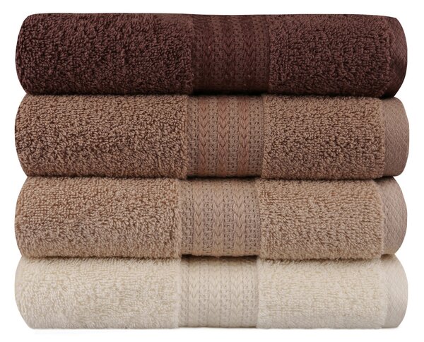 SADA RUČNÍKŮ, 50/90 cm, hnědá, krémová, béžová - Ručníky, Online Only