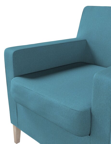 Potah na křeslo IKEA Karlstad barva modrá látka pletený vzor