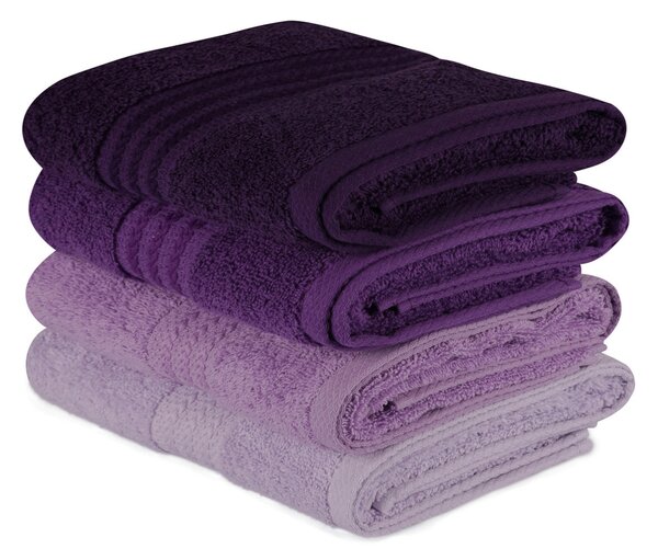 SADA RUČNÍKŮ, 50/90 cm, fialová, purpurová, šeříková - Ručníky, Online Only