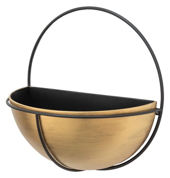 Bronzovo-černý antik nástěnný držák na květiny - 42*22*42 cm - Clayre & Eef