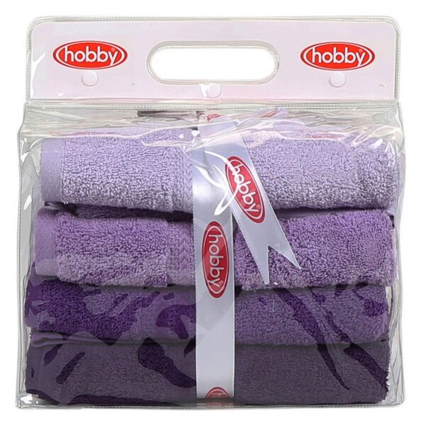 SADA RUČNÍKŮ, 50/90 cm, fialová, purpurová, šeříková - Ručníky, Online Only