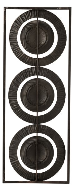 Nástěnná kovová černá dekorace Circles - 28*2*74cm - J-Line by Jolipa