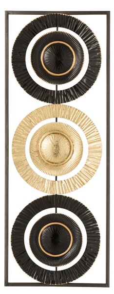 Nástěnná kovová černá dekorace Circles - 28*2*74cm - J-Line by Jolipa