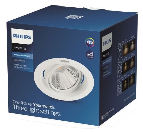 Pomeron podhledové LED svítidlo 1x5W 350lm 4000K krokově stmívatelné IP20, bílé