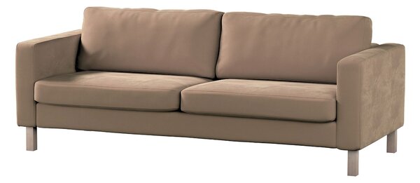 Potah na pohovku IKEA Karlstad 3-místná, nerozkládací, krátký barva béžová látka lesklé, sametová