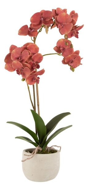 Dekorace umělá květina Orchidej s květináčem - 32*32*57 cm - J-Line by Jolipa