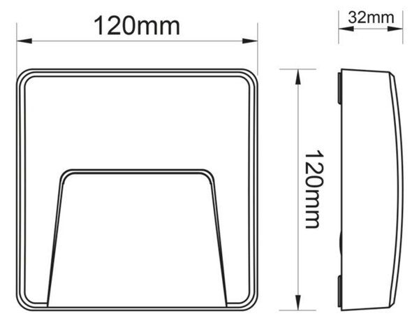 ACA Lighting LED venkovní nástěnné svítidlo hranaté šedá 230V AC IP65 3W 3000K 200LM RA80 SLIM42