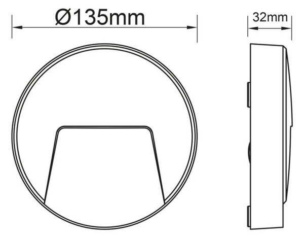 ACA Lighting LED nástěnné kulaté svítidlo šedá 230V AC IP65 3W 3000K 200LM RA80 SLIM41