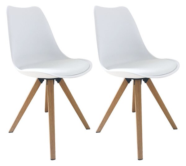 ByLIVING Židle Kira, 2 kusy (dub / bílá) (100336764003)