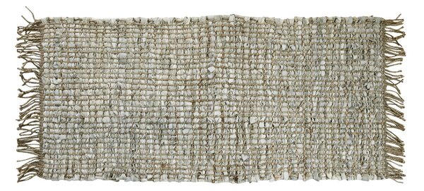 Přírodní jutový koberec s třásněmi a koženými dílky lly - 70*150 cm - Chic Antique