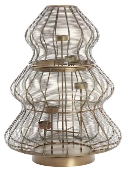 Bronzový antik kovový svícen vánoční stromek na 5 svíček Tree - Ø 38*50 cm - Light & Living