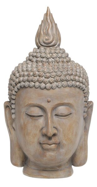 Béžová antik dekorace hlava Buddha - 21*22*40 cm - Chic Antique