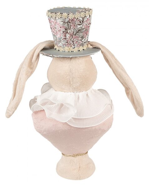 Béžová dekorace busta sametová zaječice Fancy - 18*15*39 cm - Clayre & Eef