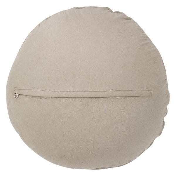 Šedý kožený kulatý polštář Tasse - Ø 45*8 cm - J-Line by Jolipa