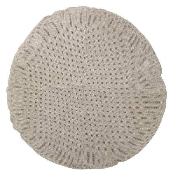 Šedý kožený kulatý polštář Tasse - Ø 45*8 cm - J-Line by Jolipa