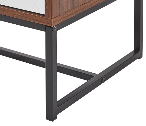 Komoda se 3 zásuvkami NUEVA Tmavě hnědá/Bílá