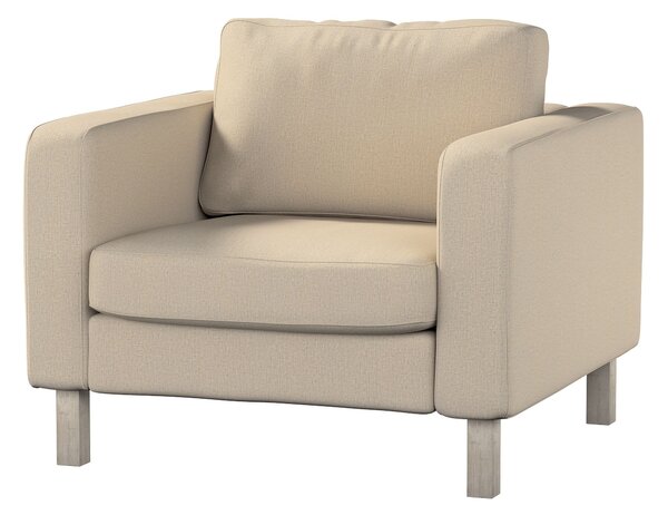 Potah na křeslo IKEA Karlstad, krátký barva béžová látka pletený vzor