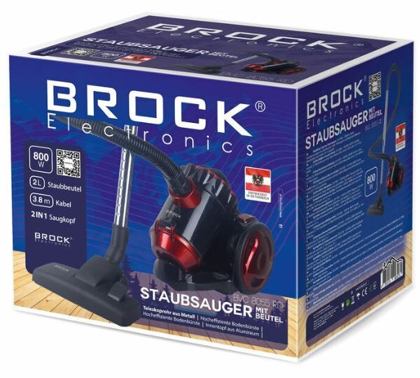 Bezsáčkový cyklónový vysavač Brock, 800W, 2l sběrná nádoba, 78 dB, akční rádius 6m