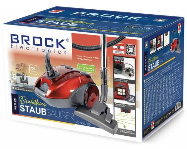 Bezsáčkový vysavač Brock, 700W, 2,5l sběrná nádoba, 79 dB, akční rádius 8,5m