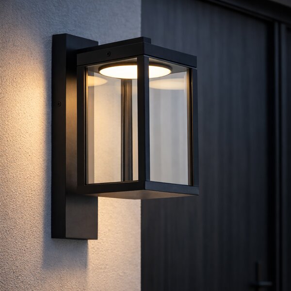Venkovní nástěnná lampa černá vč. LED IP54 - Ferdinand
