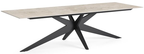 Jati Kebon Jídelní stůl Yate, Jati Kebon, obdélníkový 280x100x73,2 cm, rám hliník barva charcoal mat, deska keramika 12mm dekor Paladium Grey