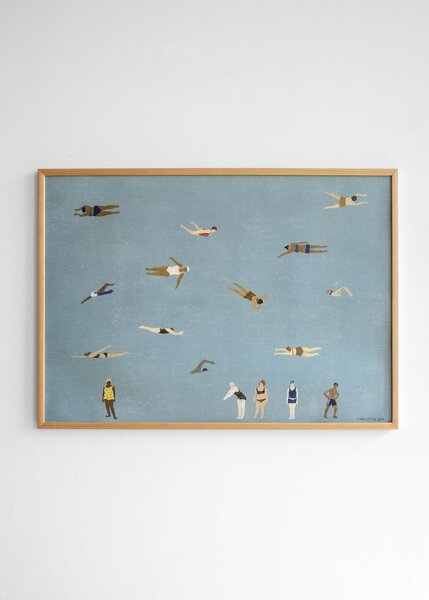 Fine Little Day Plakát Swimmers by Fine Little Day 50x70 cm