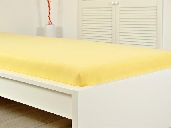 B.E.S. - Petrovice, s.r.o. Prostěradlo Jersey bavlna IDEAL 90x200 cm – Žlutá