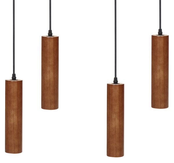 Závěsná lampa TUTAKI Dubové dřevo Černá
