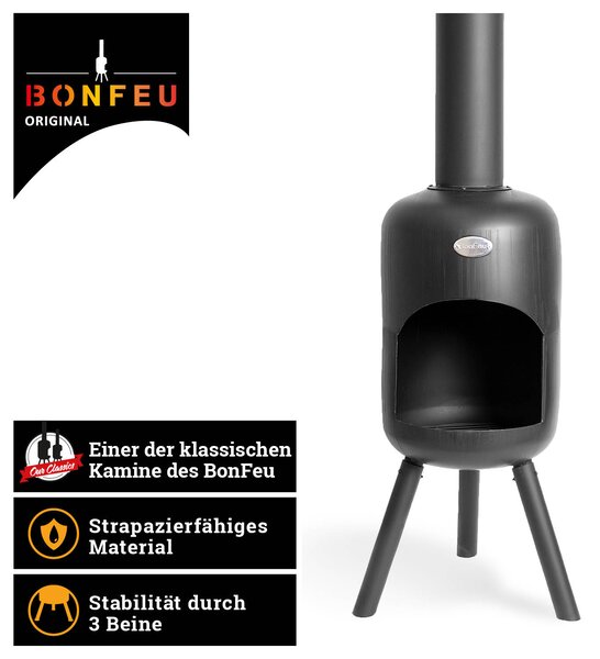 BonFeu BonBina Terasový krb černá ocel 113 cm