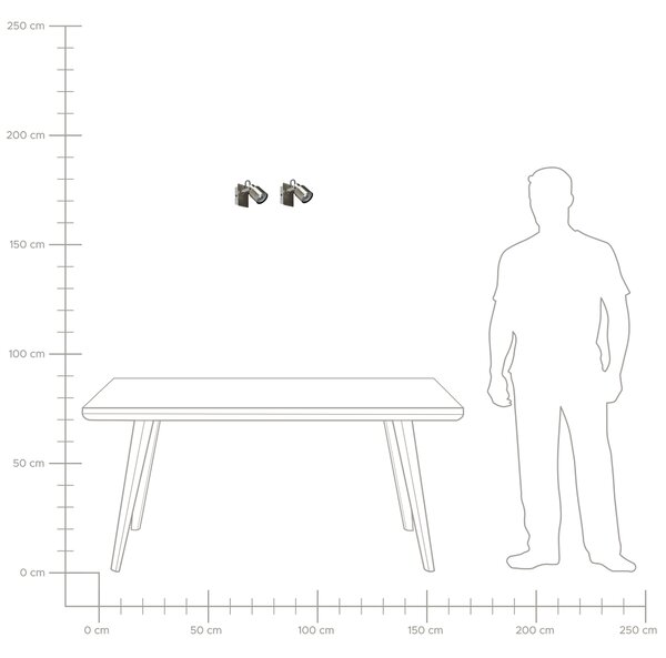Sada 2 bodových lamp BONTE Nastavitelná Kov Stříbrná