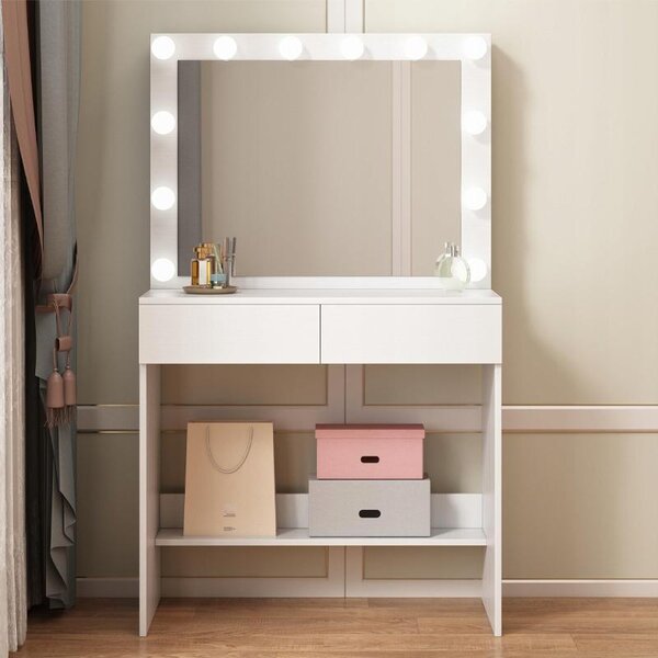 Toaletka s led zrcadlem moderní kosmetická make-up vizáž glamour loft
