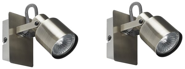 Sada 2 bodových lamp BONTE Nastavitelná Kov Stříbrná