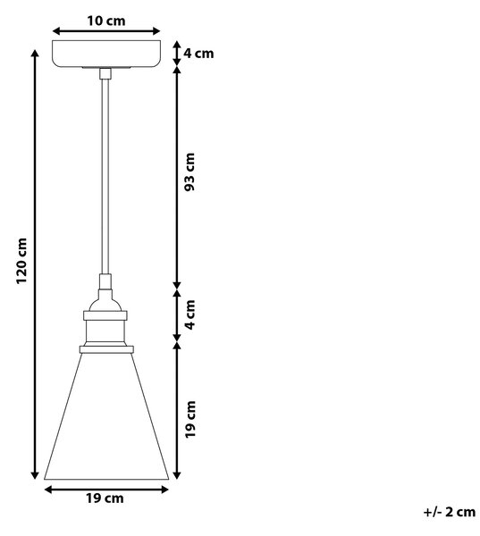 Závěsná lampa BERGANTES Sklo Průhledná
