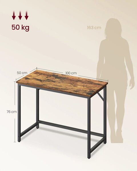 SONGMICS Psací stůl Vasagle Kolmo 100 cm černý/tmavě hnědý