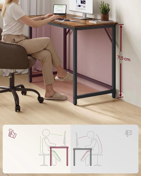 SONGMICS Psací stůl Vasagle Kolmo 100 cm černý/tmavě hnědý