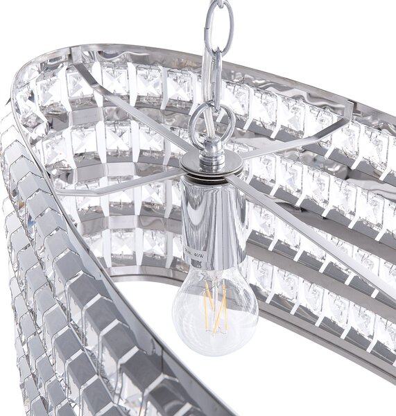Závěsná lampa CAVONE Křišťál Stříbrná