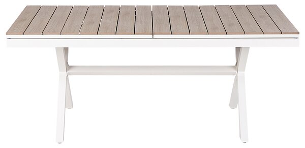 Rozkládací zahradní jídelní stůl FANES 184/242 cm 90 cm Kov Bílá