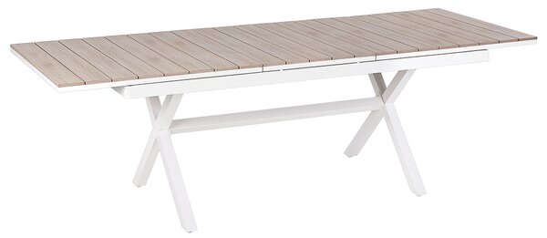 Rozkládací zahradní jídelní stůl FANES 184/242 cm 90 cm Kov Bílá