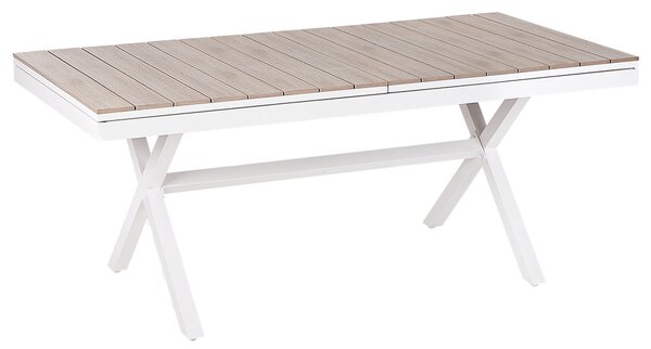 Rozkládací zahradní jídelní stůl FANES 184/242 cm 90 cm Kov Bílá
