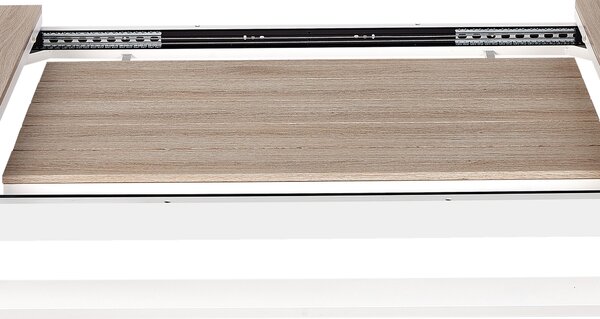 Rozkládací zahradní jídelní stůl FANES 184/242 cm 90 cm Kov Bílá