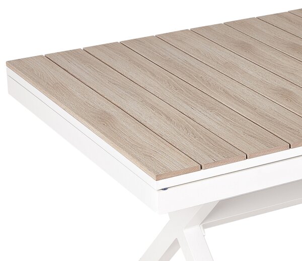 Rozkládací zahradní jídelní stůl FANES 184/242 cm 90 cm Kov Bílá