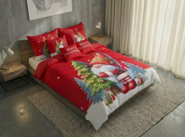 3D Flanelové povlečení z mikrovlákna GNOME DREAMS červené + povlak na polštářek 40x50 cm zdarma Rozměr povlečení: 70 x 90 cm | 140 x 200 cm