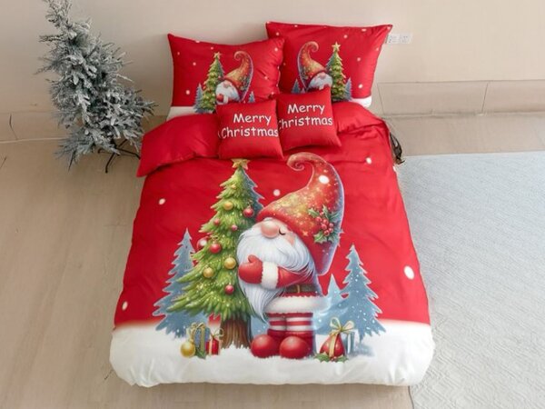3D Flanelové povlečení z mikrovlákna GNOME DREAMS červené + povlak na polštářek 40x50 cm zdarma Rozměr povlečení: 70 x 90 cm | 140 x 200 cm